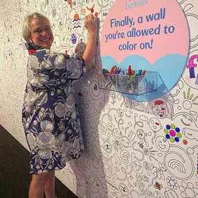 Coloring on the walls at Mattel HQ in LA!! So exciting to see the AMAZING new products coming from this toy powerhouse!!:). ????