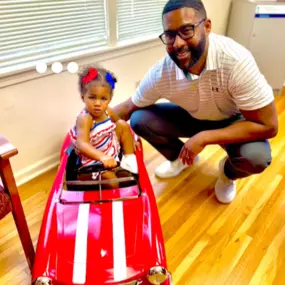 Kennedy stopped by the office to say hi to Grandpa!