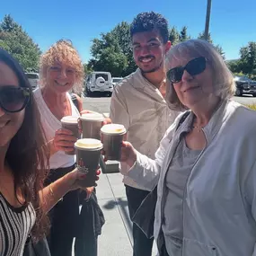 Team lunch!! Today we celebrated Connie’s birthday and Michelle’s work anniversary! Grateful for my amazing team! Yummy eats and energizing coffee!