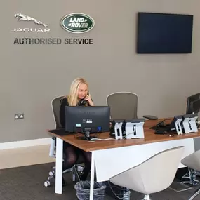 Reception desk inside Jaguar Newport