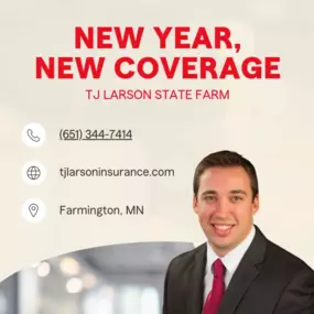 Cheers to new beginnings and new coverage! Start the year by exploring your insurance options -- contact TJ Larson State Farm today to get started!