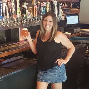 Amber with one of our featured Sanitas Prickly Pear Sour