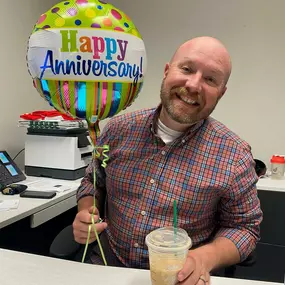 This week we celebrated Jacobs work-iversary!! ???? Two years of your commitment and humor have made a huge impact on our team. We're lucky to have you!! ⭐
 #WorkAnniversary #WorkAnniversaryCelebration #TeamAppreciation #JakefromStateFarm #Weappreciateyou