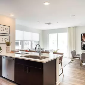 Fitted Kitchen With Island Dining