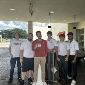 Thank you DeLuca Toyota for inviting Jake from BART Blessing State Farm to hang out at the service department! He met a lot of great employees and loved having lunch with the customers and answering their questions! 
Can’t wait to visit again!