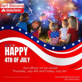 Our offices will be closed on July 4th and 5th.

Have a Safe and Happy 4th of July! ????????