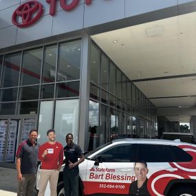 Thank you DeLuca Toyota for inviting Jake from BART Blessing State Farm to hang out at the service department! He met a lot of great employees and loved having lunch with the customers and answering their questions! 
Can’t wait to visit again!