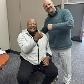 I had the pleasure and honor of meeting James “Bonecrusher” Smith at the office today!  
James grew up, not far from here in Magnolia,NC. ￼ He was the WBA Heavyweight Champion in 1986 and the first guy to take Mike Tyson a full 12 rounds in 1987!!! 
Today Bonecrusher works with his nonprofit, Champions for Kids, Inc and  he’s working to establish a boxing Hall of Fame in Myrtle Beach, SC!  
Thank you for stopping by today James!  ????????