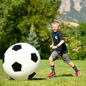 ⚽ Today’s challenge to get kids ready for the Olympics: jumbo soccer!

???? Supersize backyard scrimmages with an inflatable soccer ball that will score big family points this summer.
???? It’s pumped up fun for parties, park days, or backyard BBQ’s.
???? Score yours at Growing Tree Toys!