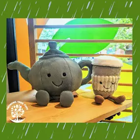 Grey skies call for warm drinks – coffee or tea, what's your pick? ☕???? Bring home these cozy, adorable Jellycats!