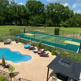 The ultimate in multi-sport experiences in your own backyard, play full court basketball, tennis, pickleball, badminton and volleyball on this 50′ x 100′ court. Your backyard will be the entertain destination for your kids and their friends, family get togethers or invite the whole team.
Call (615) 595-5582 to start building backyard memories that last a lifetime