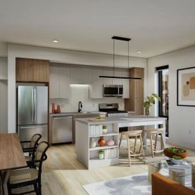 Expansive Kitchen and Dining Area at The Mason Apartments
