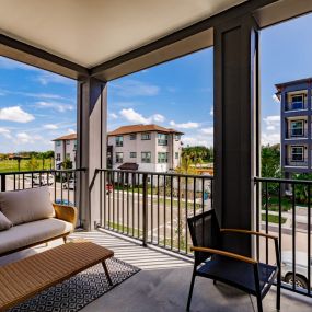 Large patio and balcony areas at The Harrison