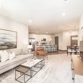 Spacious living room at The Harrison
