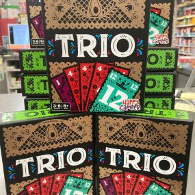 ???? NEW GAME at Toyology Toys!! ???? 
Trio is a clever card game that’s full of surprises and great for taking to camp, on a vacation or for a family game night! 
Come get Trio and check out other great games at Toyology Toys!