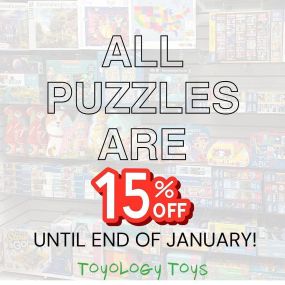 January is National Puzzle Month ???? and Toyology Toys is celebrating with 15% OFF ALL puzzles for the rest of the month!! ????   Get cozy and warm up with a great puzzle!