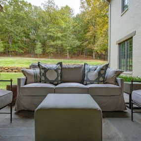 Outdoor luxury furniture at a home at Shoal Creek Properties