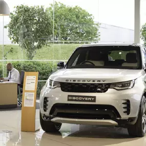 Land Rover inside of the Stockton showroom