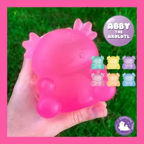 Super Duper Sugar Squishers Toys have a cool-to-the-touch exterior with a gooey center that slowly bounces back to its original shape. You need to feel it to believe it!