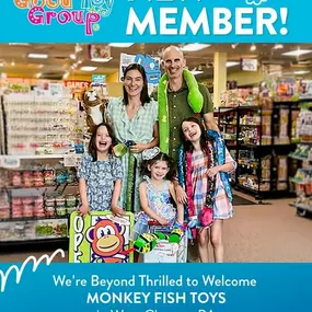 Please help us in welcoming the new owners of Monkey Fish Toys in West Chester, PA.

When longtime customers and parents of three young daughters heard that their beloved neighborhood toy store was closing, they couldn't imagine West Chester without this special place that had brought so much joy to their family. Rather than say goodbye, they decided to step up and become the new owners of Monkey Fish Toys!