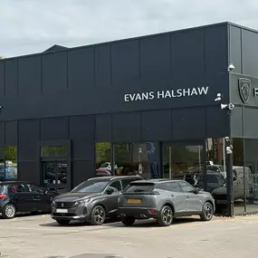 Evans Halshaw Peugeot Wakefield Dealership Exterior with Signage