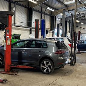 Cars inside the Vauxhall Service Centre Middlesbrough workshop
