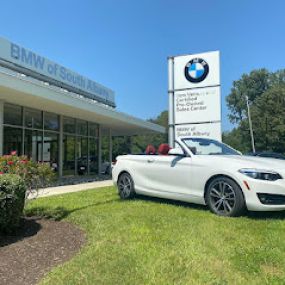 BMW convertible In front of BMW of South Albany showroom