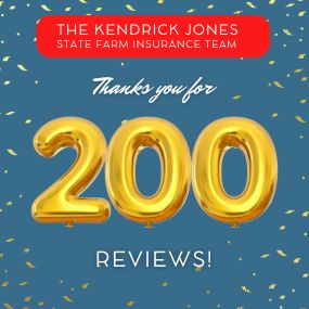 Thank you for 200 reviews!! Kendrick Jones State Farm insurance team Lawrenceville, GA