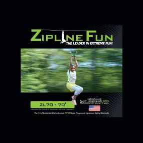 The best Zipline Fun of all! The ZL70 – 70′ Zip Line is built with safety, durability and fun in mind, perfect for daredevils young and old.