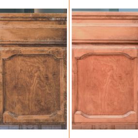 before and after cabinet refinishing in Grabill, IN