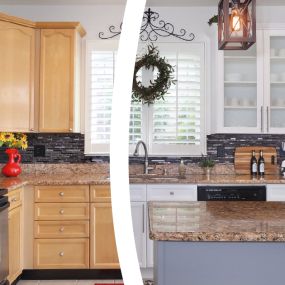 Before and after cabinet door replacement in fort wayne