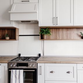 Refreshed kitchen with white cabinets