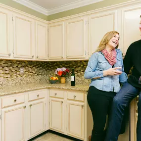 Freshly refinished cabinets in a Grabill kitchen