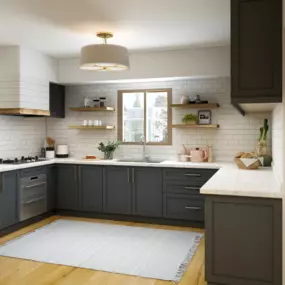 Refinished black cabinets