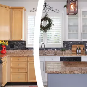 Before and after cabinet door replacement in fort wayne