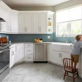 freshly refinished cabinets in a fort wayne kitchen