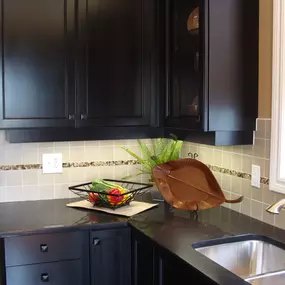 Kitchen after cabinet painting in Roanoke, IN