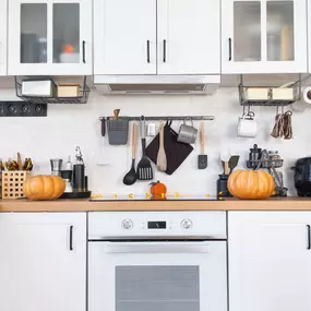 Kitchen after a cabinet refinishing in Fort Wayne, IN