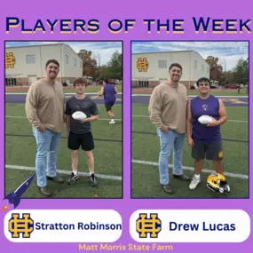 #PlayersoftheWeek

GAMEDAY! Congratulations to our Catholic High Rocket Scout Offensive Player of the Week Stratton Robinson and Scout Defensive Player of the Week Drew Lucas. Good luck tonight to the Rockets as they take on the Marion at War Memorial. We are so proud of these young men for preparing the Rockets to take down the Patriots. Sssssboom!

#MattMorrisStateFarm #CatholicHigh #Rocketsby90 #InsureLittleRock