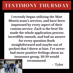 See what our customers are saying! 

Matt Morris - State Farm Insurance Agent