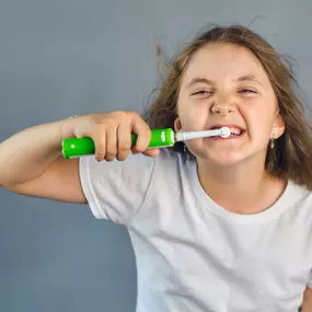 girl brushing