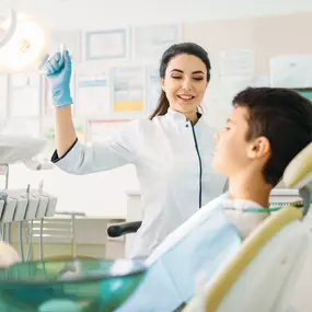 boy at pediatric dentistry