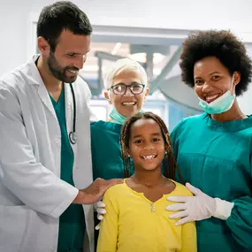 Pedaitric dentist with a young patient