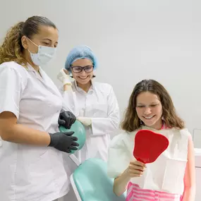 Girl at a pediatric dental office in Ogden