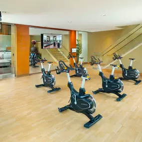 Yoga studio with spin bikes