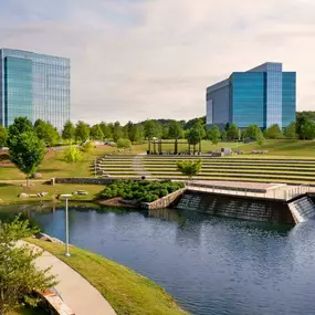 Nearby Tower Circle office buildings and park by Camden Franklin Park