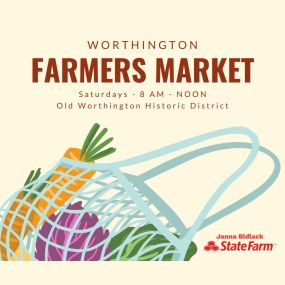 Did you know the Worthington Farmers Market is outside again?! Check out the market from 8 AM - Noon. Rain or Shine.