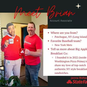 Welcome Brian! Brian is a lifelong Star Wars fan and founded @bigapplebreakfastco right here in Worthington! He is ready to give you a quote on your home and / or car insurance today!