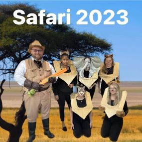 2023 has been WILD….
Hunting for a great office?! You found us… Happy Halloween from our Safari Hunter and his trophies.