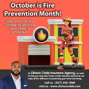 ???? October is Fire Prevention Month! ????

At Clinton Coble Insurance Agency, we want to help you stay safe. Proper smoke detector placement can make all the difference in protecting your home and family. Check out these helpful tips on smoke detector safety from State Farm: https://www.statefarm.com/.../smoke-detector-placement.....

Stay proactive this October by ensuring your home is protected!

???? Call us: (937) 256-1806